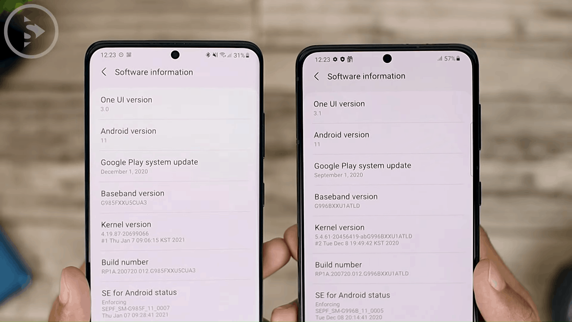 One UI 3.0 Vs One UI 3.1