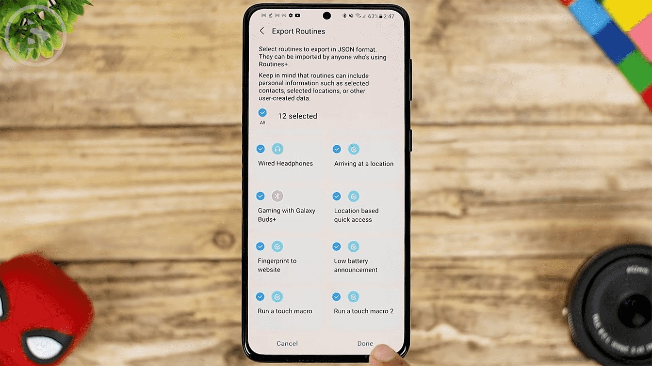 Export Routines to Other Samsung Smartphones - 8 Fitur Terbaru Aplikasi Routine+ di HP Samsung